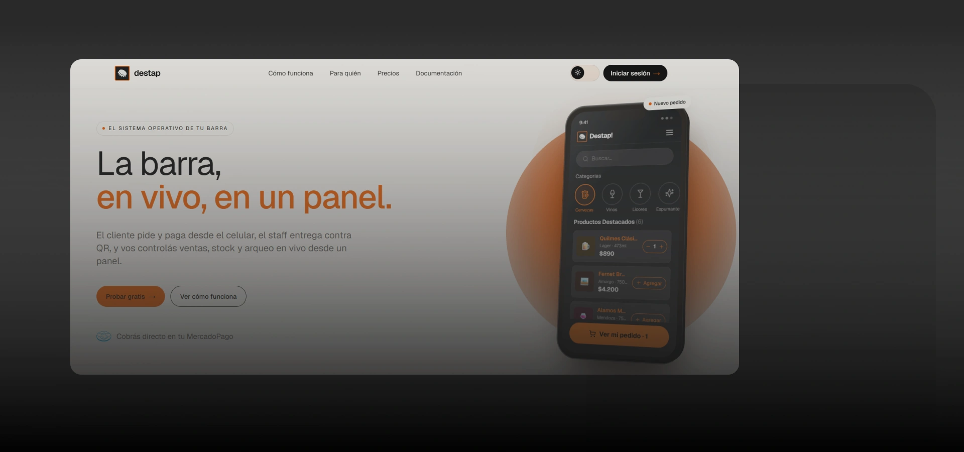 Destap!, Digital product · Drinks and events