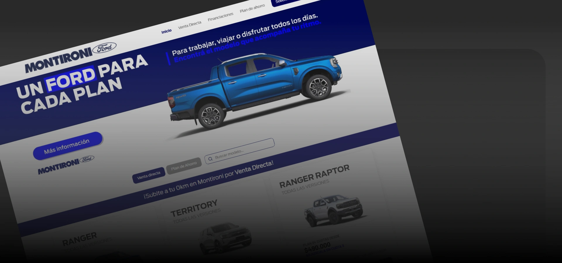 Montironi · CRO Landing Pages, Conversion landing pages · Automotive